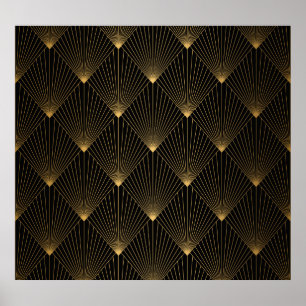 Art Deco: Black Gold Elegance. Poster