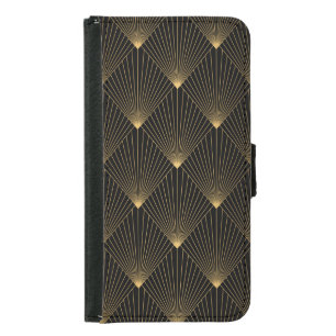 Art Deco: Black Gold Elegance. Samsung Galaxy S5 Wallet Case
