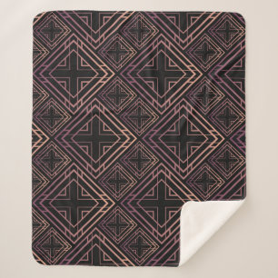 Art Deco Black-Gold Elegance Sherpa Blanket