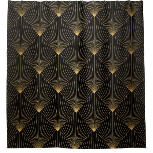 Art Deco Black Gold Elegance Shower Curtain