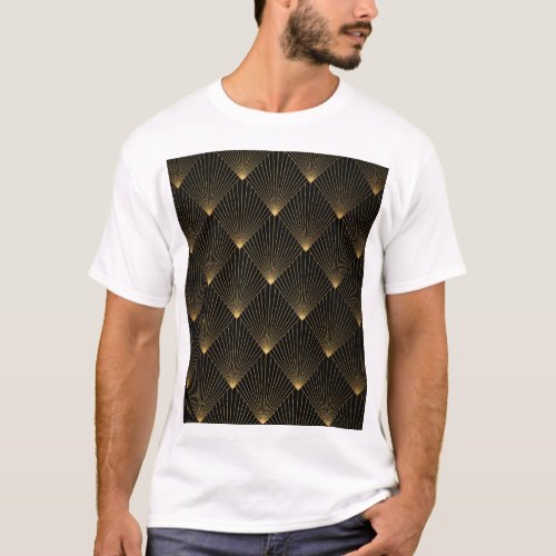 Art Deco Black Gold Elegance T_Shirt