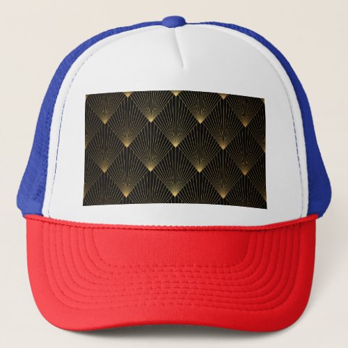 Art Deco Black Gold Elegance Trucker Hat