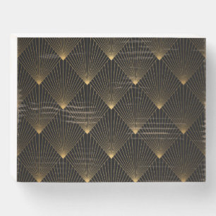 Art Deco: Black Gold Elegance. Wooden Box Sign