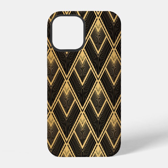 Art Deco Black Gold: Geometric Iphone Case (Back)