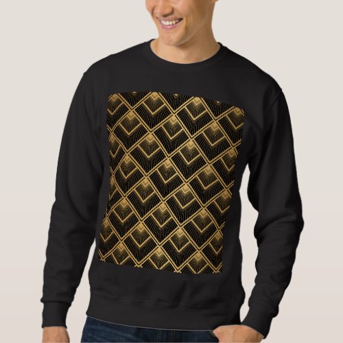 Art Deco Black Gold Geometric Sweatshirt