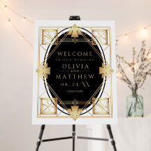 Art Deco Black Gold Geometric Wedding