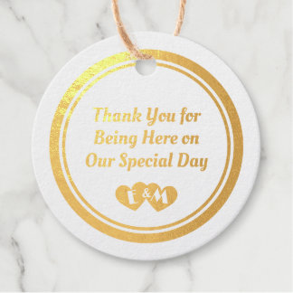Art Deco Black Gold Geometry Wedding Special Event Foil Favor Tags