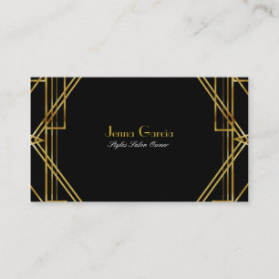 Art Deco Black & Gold Glamour Chic Business Card