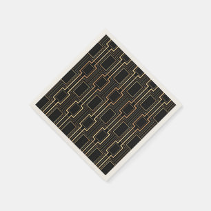 Art Deco Black Gold Napkins