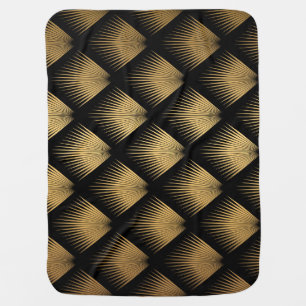 Art Deco, black gold pattern. Baby Blanket
