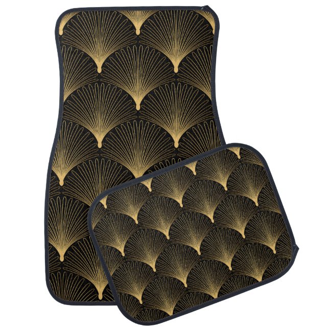 Art Deco: black gold pattern. Car Floor Mat (Set)