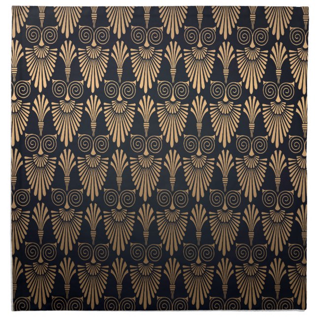 Art Deco Black Gold: Retro. Cloth Napkin (Front)