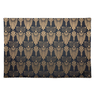 Art Deco Black Gold: Retro. Cloth Placemat