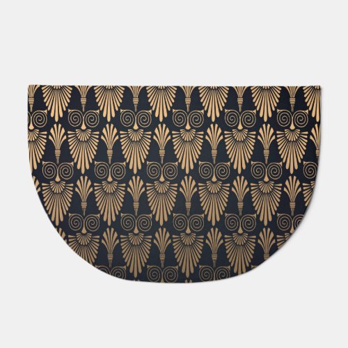 Art Deco Black Gold Retro Doormat