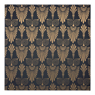 Art Deco Black Gold: Retro. Faux Canvas Print