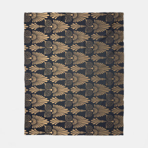 Art Deco Black Gold: Retro. Fleece Blanket