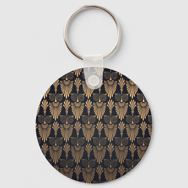 Art Deco Black Gold: Retro. Keychain (Front)
