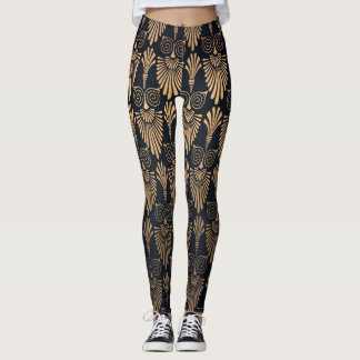 Art Deco Black Gold: Retro. Leggings