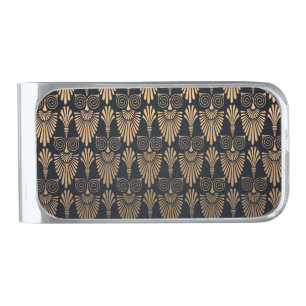 Art Deco Black Gold: Retro. Silver Finish Money Clip