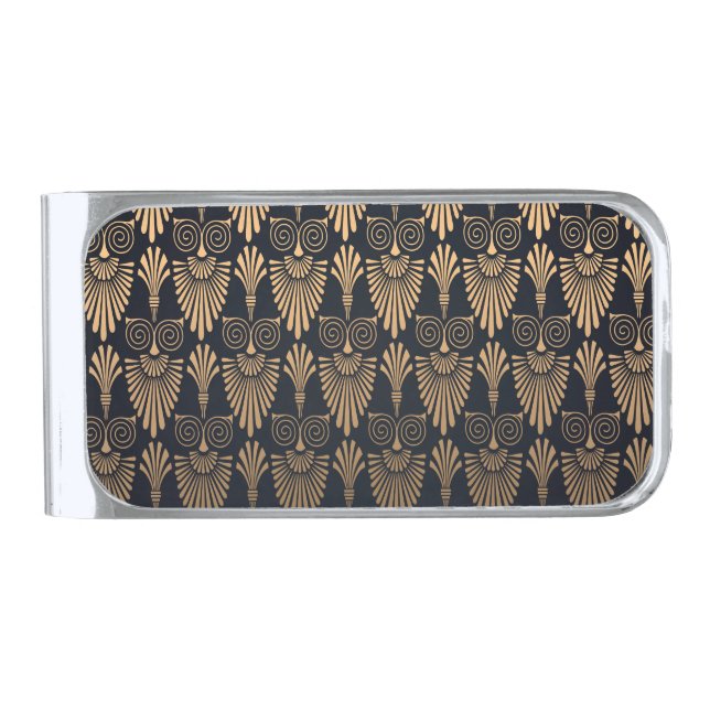 Art Deco Black Gold: Retro. Silver Finish Money Clip (Front)