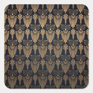 Art Deco Black Gold: Retro. Square Sticker
