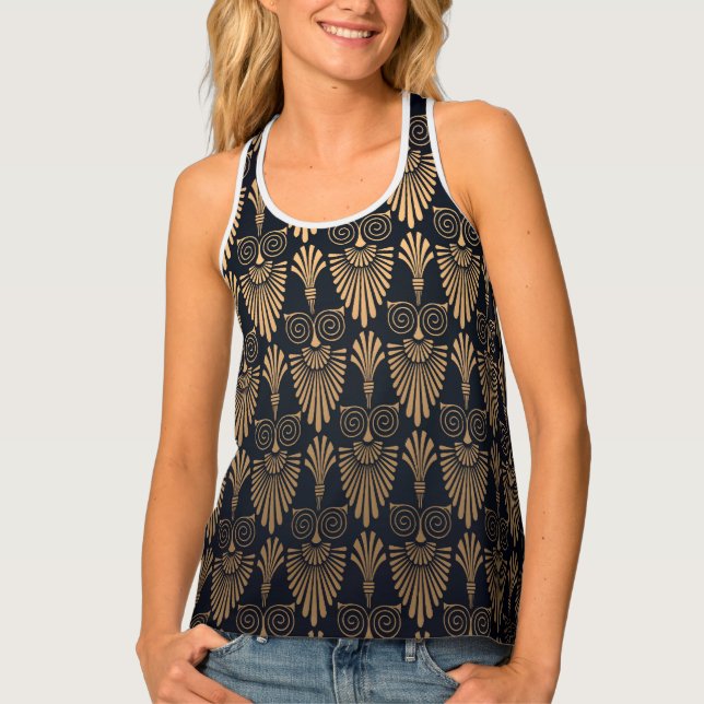 Art Deco Black Gold: Retro. Tank Top (Front)