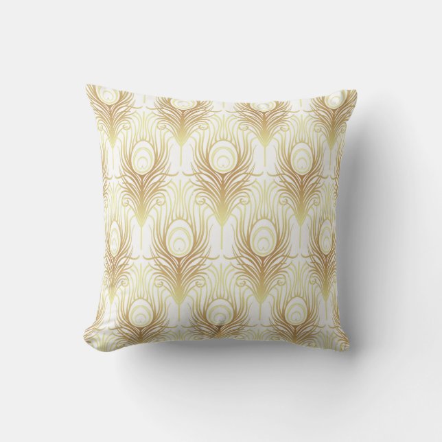 Art Deco Black Gold: Roaring 1920s Throw Pillow (Front)