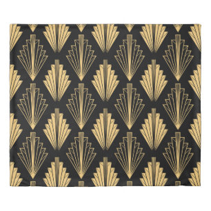 Art Deco Black Gold: Seamless Duvet Cover