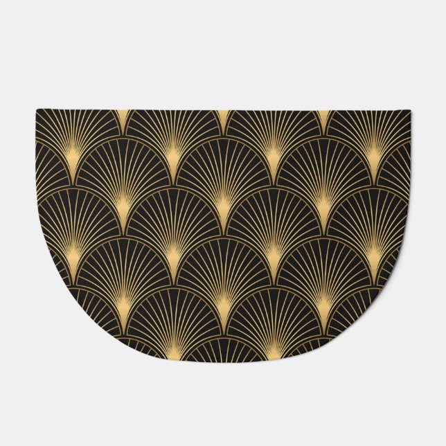 Art Deco Black Gold: Seamless Luxury Doormat (Front)