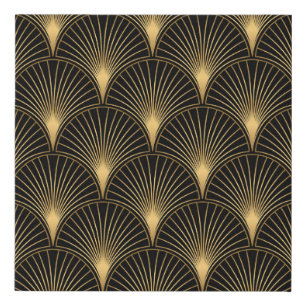 Art Deco Black Gold: Seamless Luxury Faux Canvas Print