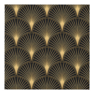 Art Deco Black Gold: Seamless Luxury Faux Canvas Print