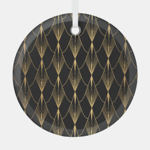 Art Deco: Black Gold Seamless Luxury Glass Ornament