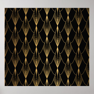 Art Deco: Black Gold Seamless Luxury Poster