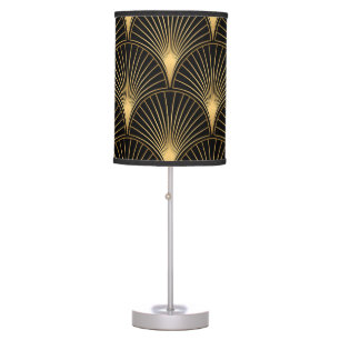 Art Deco Black Gold: Seamless Luxury Table Lamp