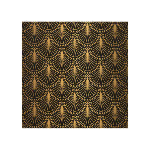 Art Deco, black gold, seamless pattern.