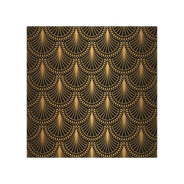 Art Deco, black gold, seamless pattern. (Front)
