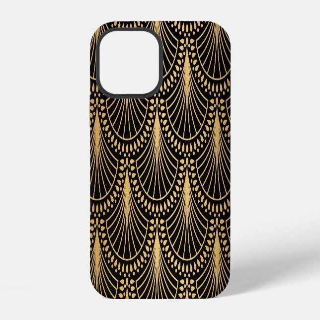 Art Deco, black gold, seamless pattern. Iphone Case (Back)