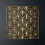 Art Deco, black gold, seamless pattern. Tapestry<br><div class="desc">Art Deco Pattern. Seamless black and gold background. Scales or shells crisscross lace ornament. Minimalistic geometric design. Vintage lines. 1920-30s motifs. Luxury vintage illustration Immerse in Art Deco with black and gold geometric lines. A luxurious vintage touch. Step into the elegance of the Art Deco era with this black and...</div>