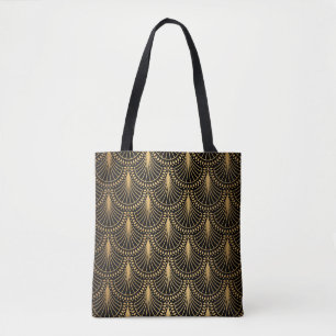Art Deco, black gold, seamless pattern. Tote Bag