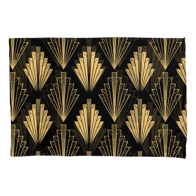 Art Deco Black Gold: Seamless Pillow Case (Front)