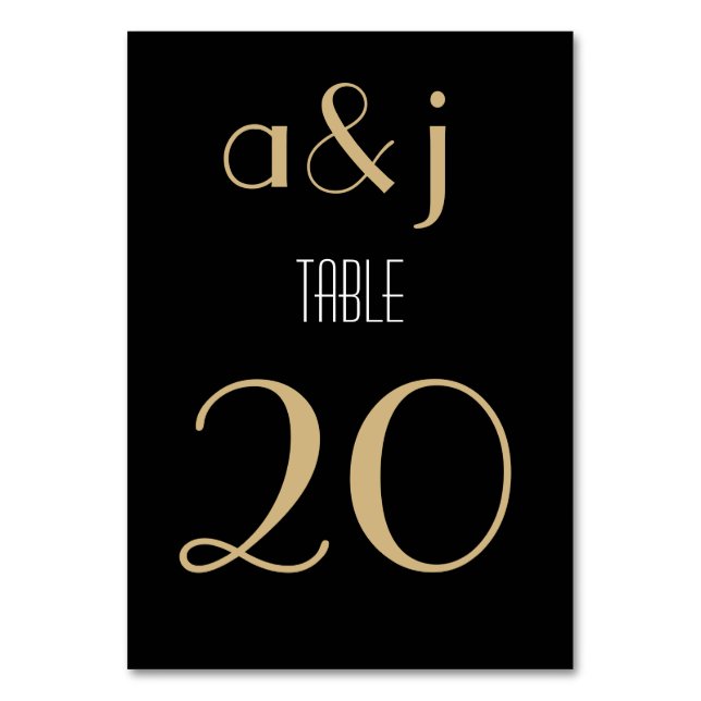 Art Deco Black Gold | Table Number Cards (Front)