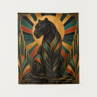 Art Deco Black Panther Tapestry