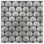 Art Deco Black Silver Fish Scales Fan Fabric
