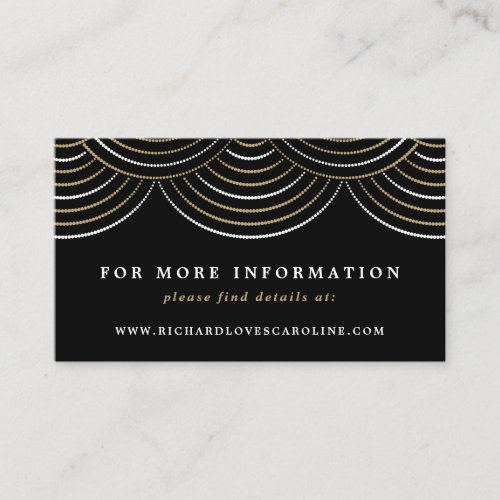 Art Deco Black String Light Website Enclosure Card