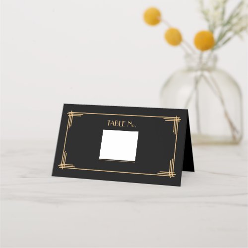 Art Deco Black Table Number Place Card