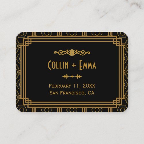 Art Deco Wedding Place Cards Business Card