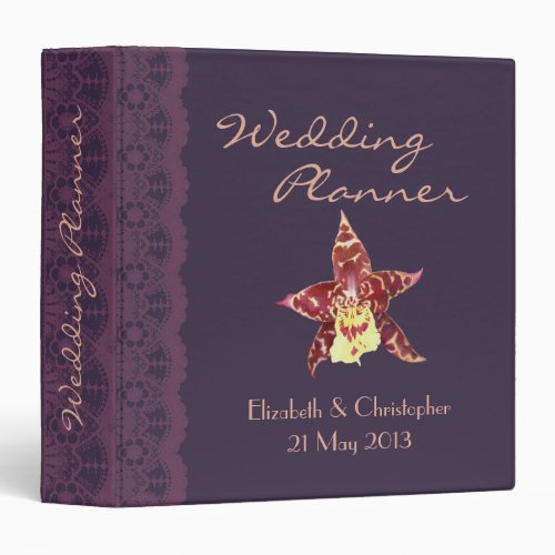 Art deco black wedding planner 3 ring binder