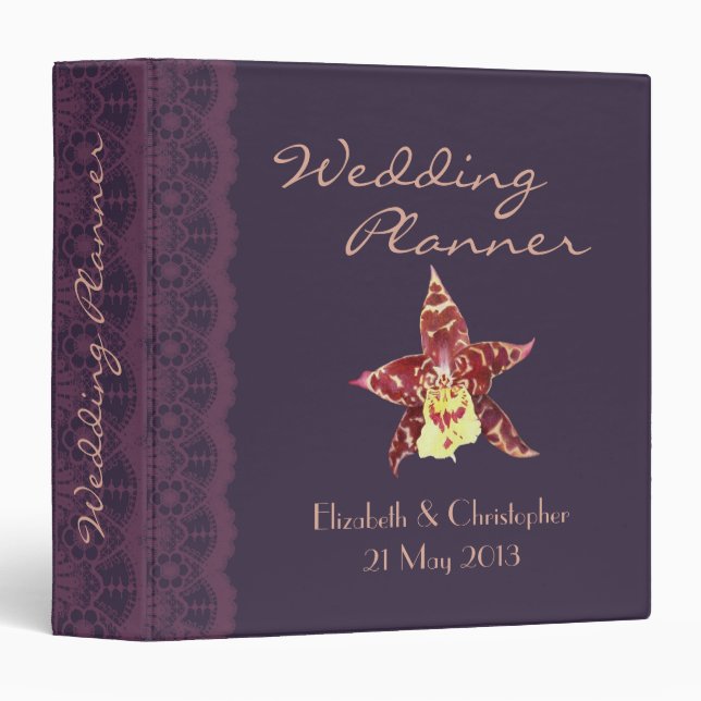 Art deco black wedding planner 3 ring binder (Front/Spine)