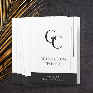 Art Deco Black & White Business Logo Custom Pocket Folder