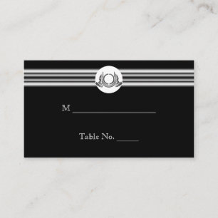 Art Deco Black White Medallion Wedding Place Cards